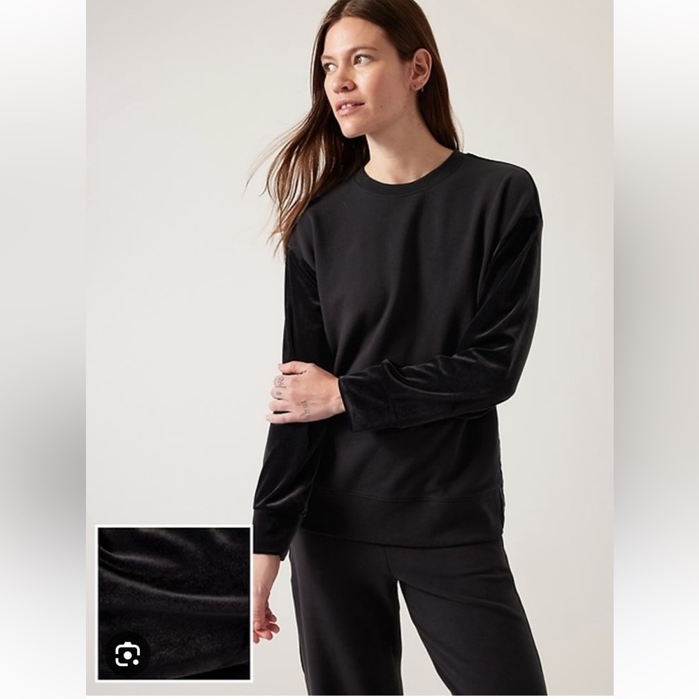 Athleta Retroplush Crewneck Velvet Sweatshirt